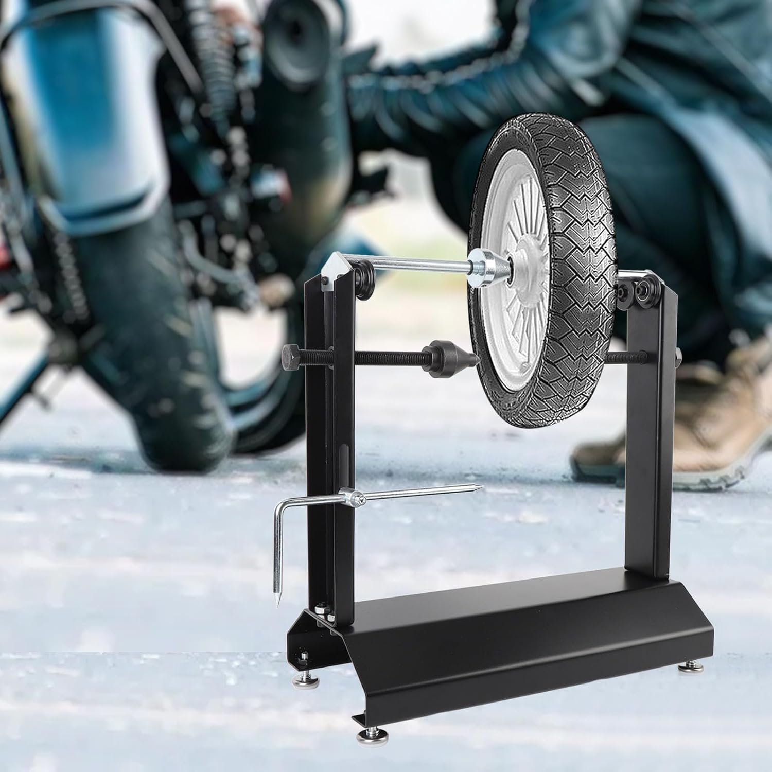 Pissente Motorcycle Bike Wheel Balancer Wheel Balancing and Truing Stand Rim Tire Alignment Balancing Tools