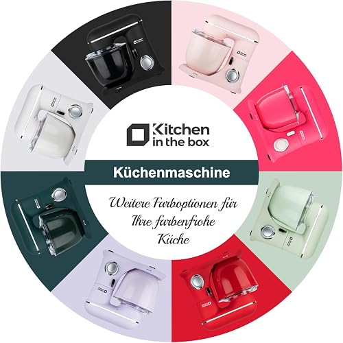 Kitchen in the box Robot Pâtissier, 4.5L+5L 2Bols Robots de Cuisine, 10 Vitesses Batteur Electrique Cuisine, 1300W Pétrin Professionnel avec Fouet, Batteur, Crochet (Lilac) - 7