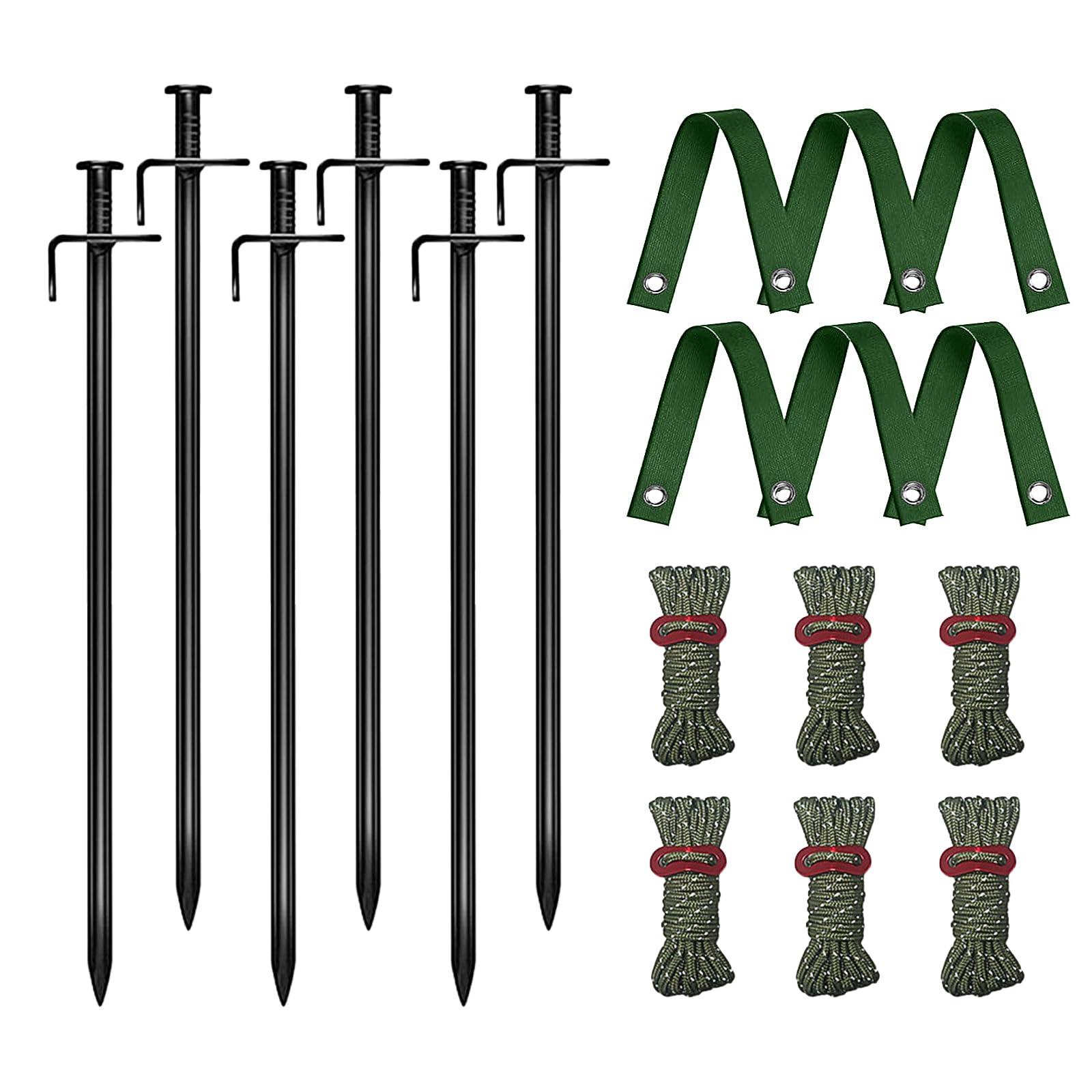 Robuste Baumpfähle-Sets mit Baumgurten, 30 cm Stahl-Baumstütze für Anlehnung und junge Bäume – Ankerglättungslösung gegen schlechtes Wetter und starken Wind