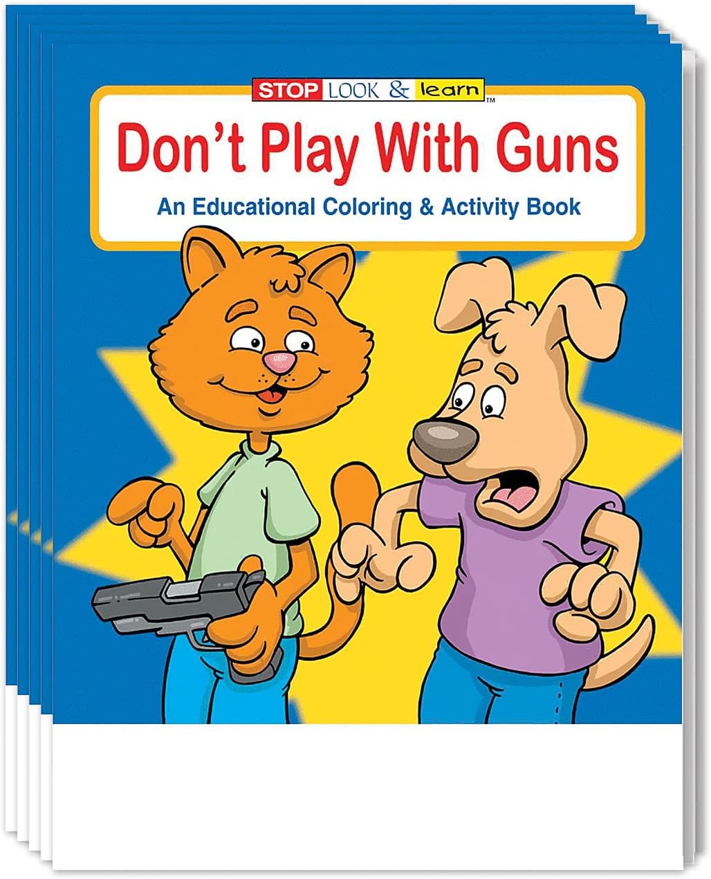 ZOCO – Gun Safety for Kids – Educational Coloring Books (25 Bulk Pack, Without Crayons) – Don't Play with Guns – Firearms Safety – Police Handout – Games, Puzzles, Activities