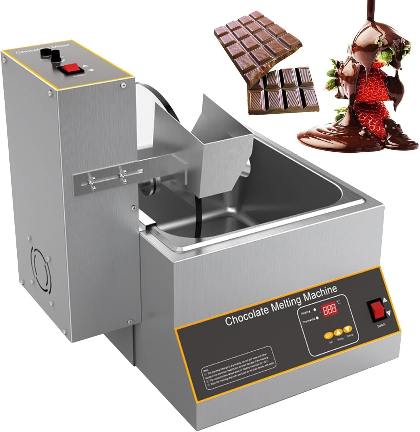 Chocolate Melting and Tempering Machine, 4-Tank Professional Equipment for Candy Making and Fountain Displays
