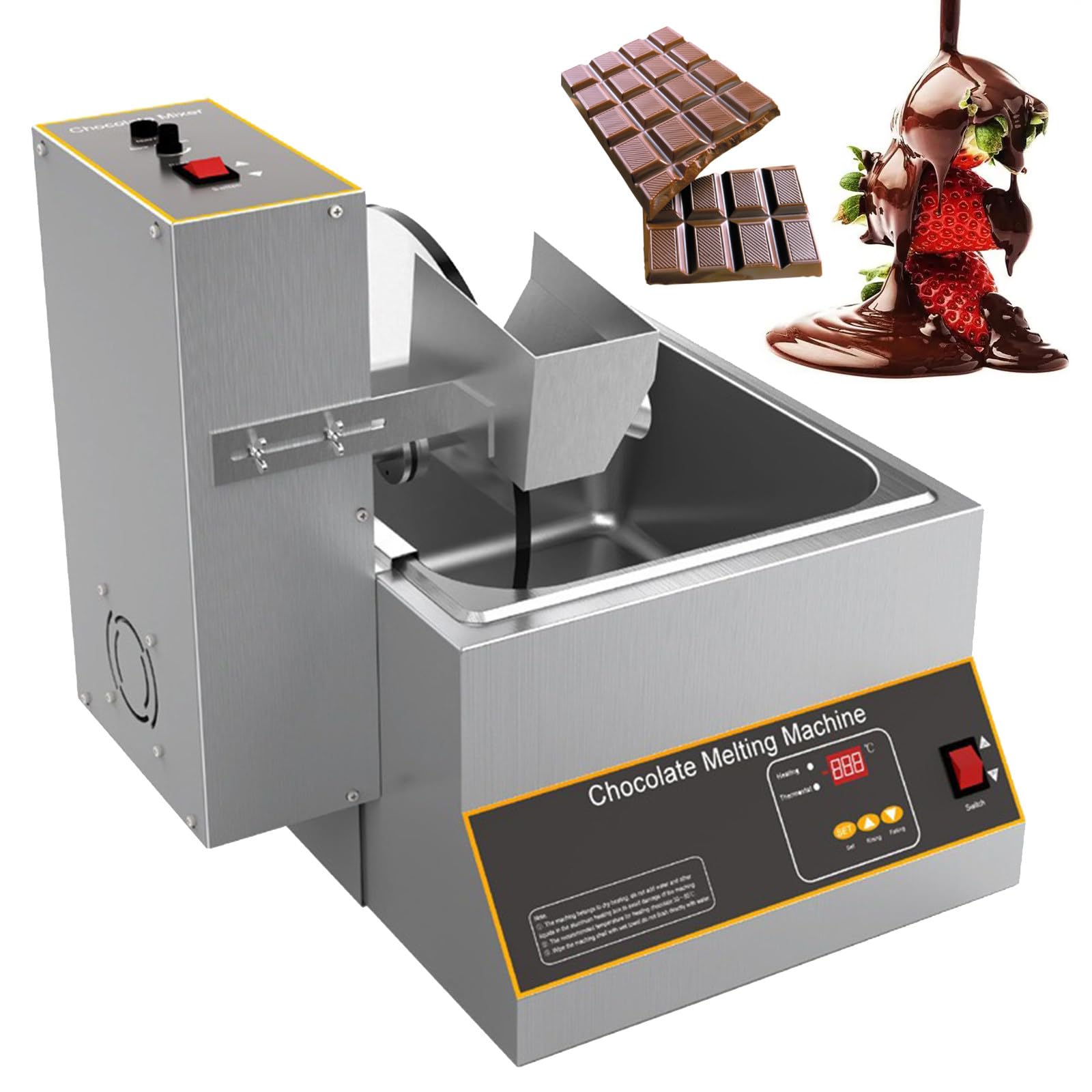 ASerZenith Chocolate Melting And Tempering Machine, 4-Tank Professional Equipment For Candy Making And Fountain Displays