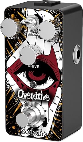 Miniatura 8 de Pedal de guitarra de distorsión, True Bypass DC 9V mini pedales de efecto único para guitarras eléctricas con botones LED de color, fácil de usar en