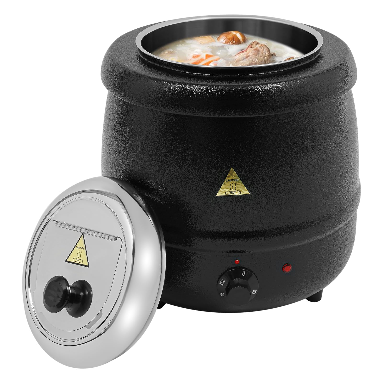 Olla de sopa eléctrica de acero inoxidable WS-L10 con Endobiliar Desmontable Conservación Calor Temperatura Controlable 35-80°C para mantener caliente muchos alimentos