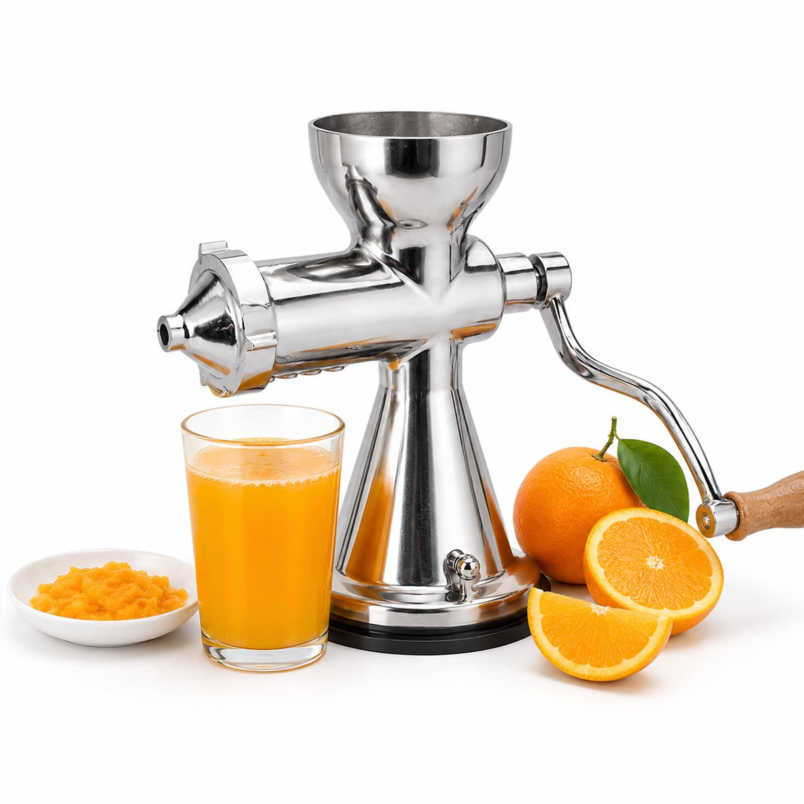 Wangyingxu Manual Wheatgrass Juicer Portable Crank Wheatgrass Extractor Hand Fruit& Vegetables Squeezer 304 Stainless Steel for Juicing Celery, Kale, Spinach, Parsley, Pomegranate