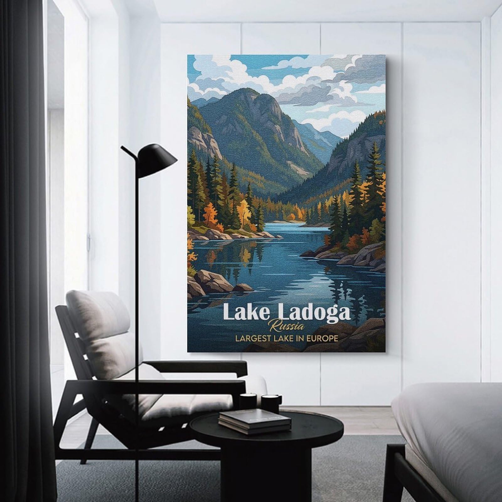 Junmoney Lake Ladoga, Russia Landscape Art Wall Art Print, 24x36inch(60x90cm), for Front Hall, Corridor Or Welcome Spaces, Wall Decor to Refresh Empty Corners