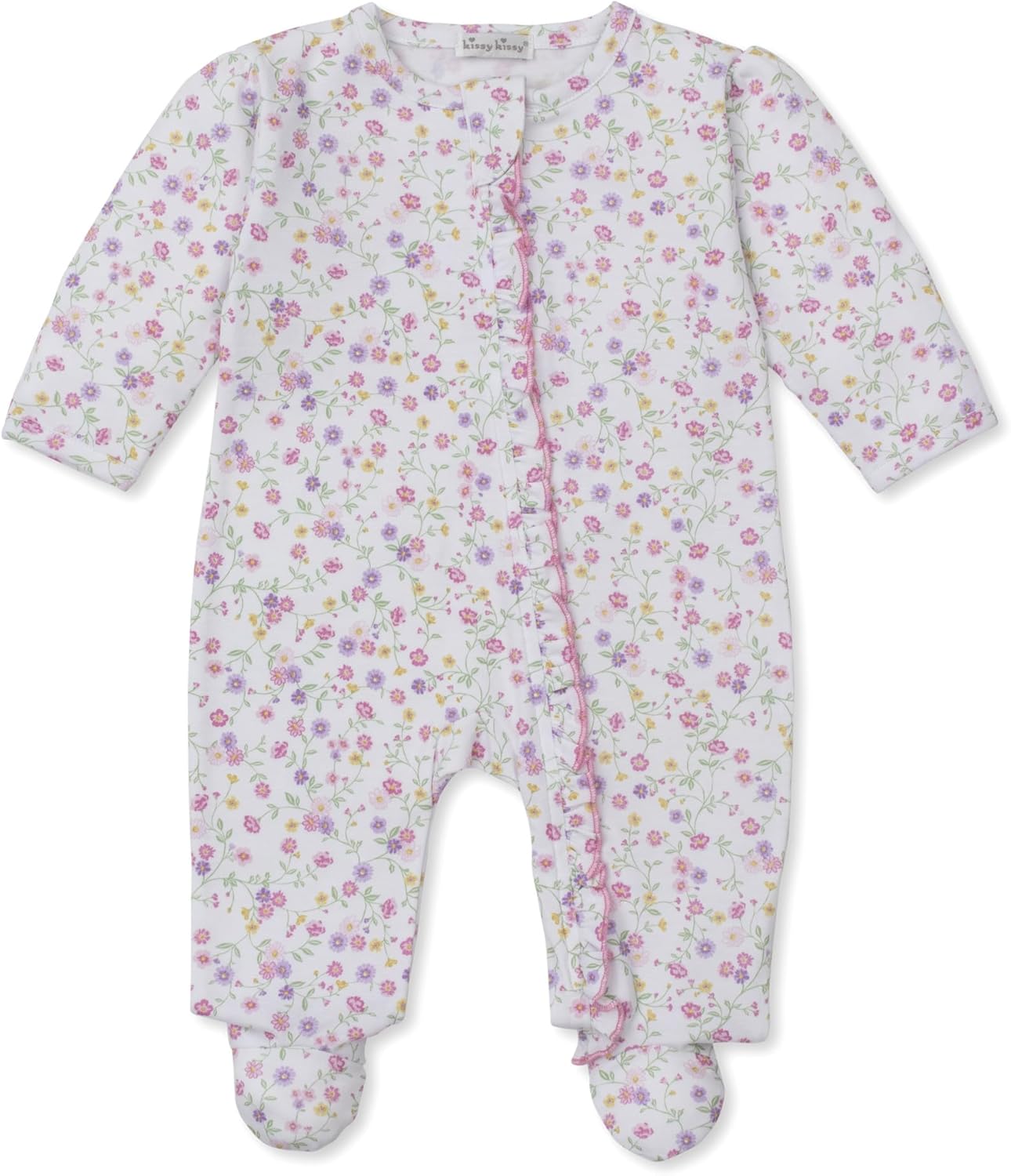 Kissy Kissy Baby Girls Infant Autumn Garden Print Footie With Zipper