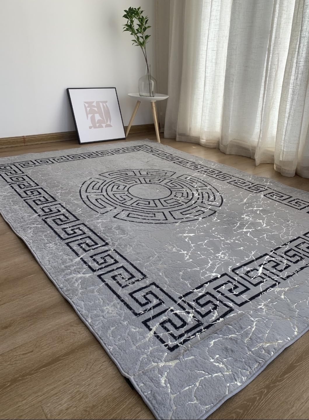 Tapis effet marbre antidérapant lavable résistant pour couloir 80 x 200