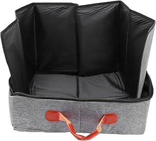 Asixxsix Foldable Cat Litter Box with Lid, Travel Litter | Portable Abrasion Proof Polyester Litter Box, Diaper Style Cover, for Travel Home Use