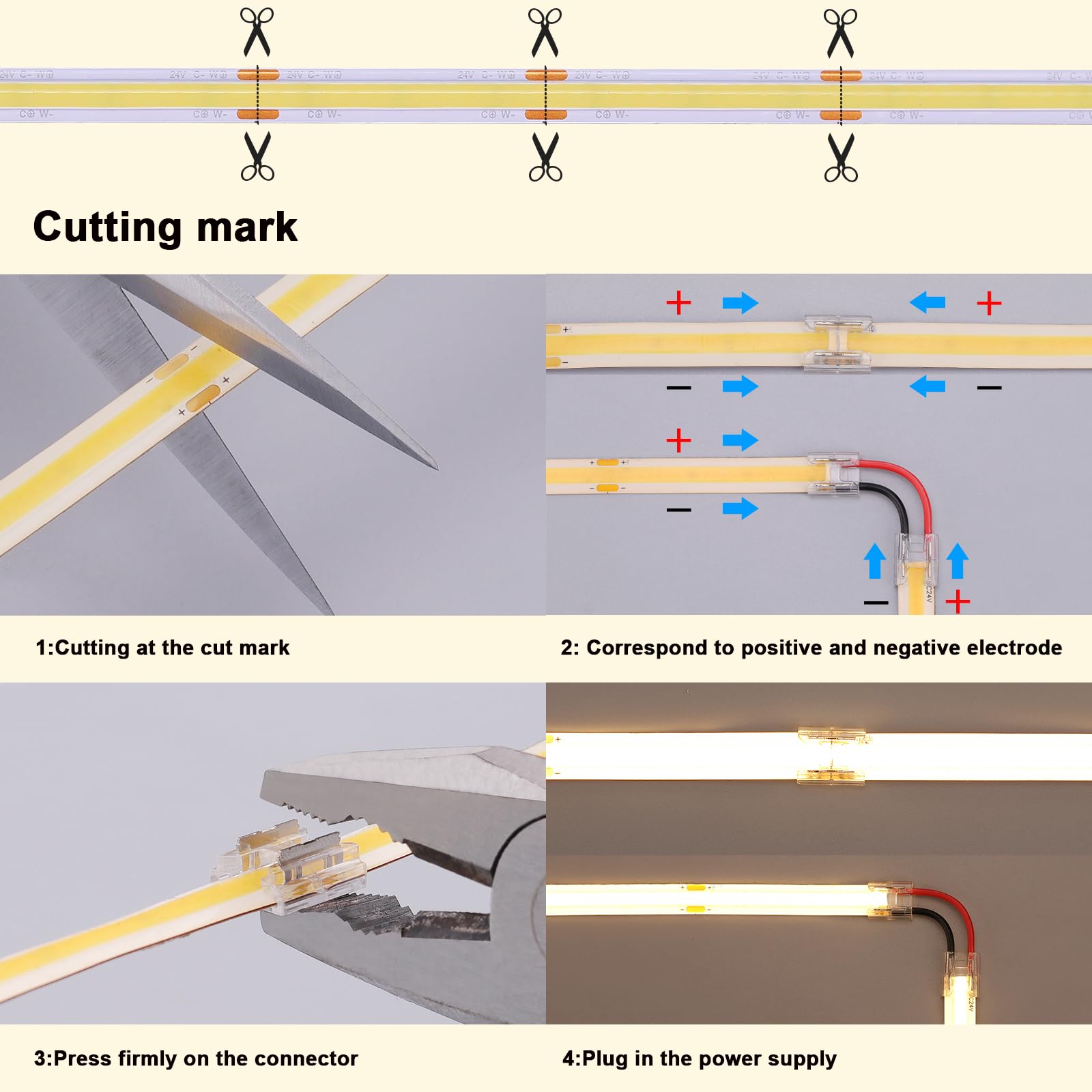BENLUN CCT COB LED Streifen Dimmbar 24V 20m mit Fernbedienung und Netzteil | 2700K-6500K Weiß LED Strip Selbstklebend, LED Band 10W/m CRI 93 für Zimmer Decoration, Küche, Indirekte Beleuchtung, 10m X 2