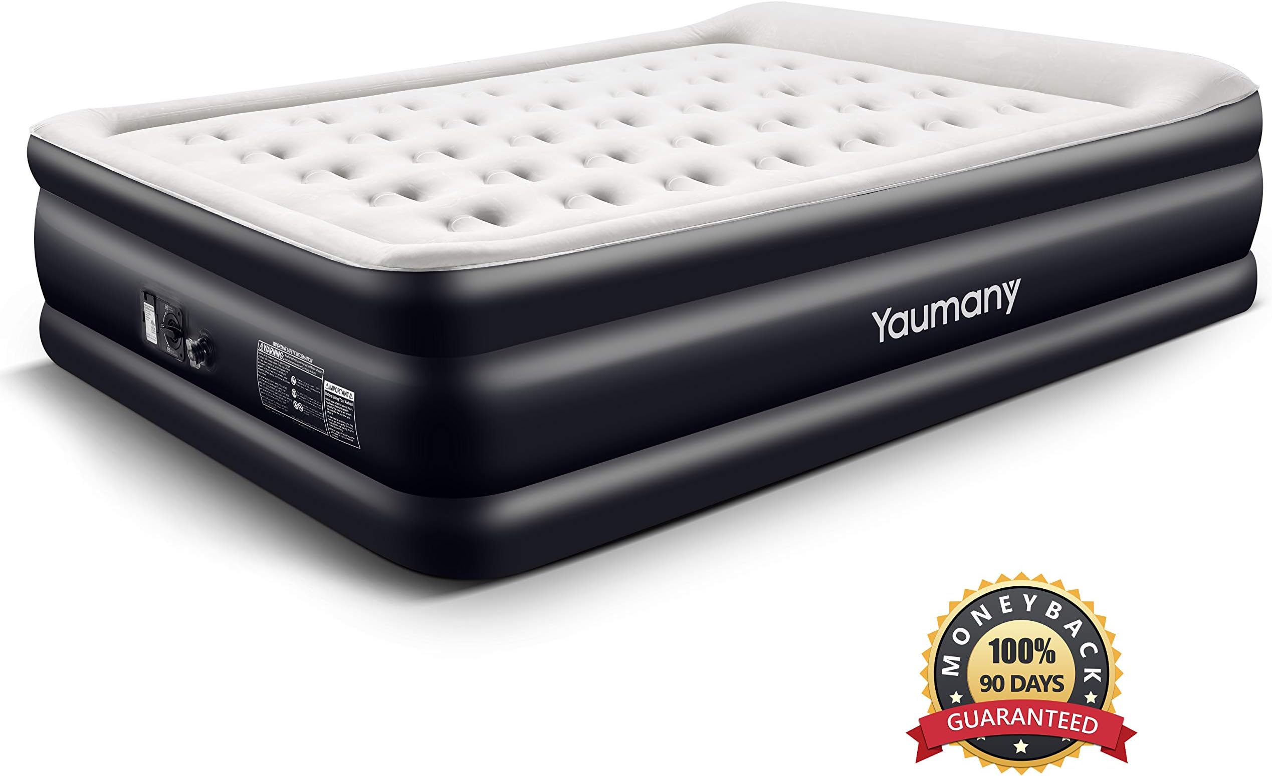 Air Mattress Queen Size Raised Airbed Plus Pillow,Cup Hole Inflatable Queen Air Bed with Built-in Electric Pump,80 x 60 x 18 inches