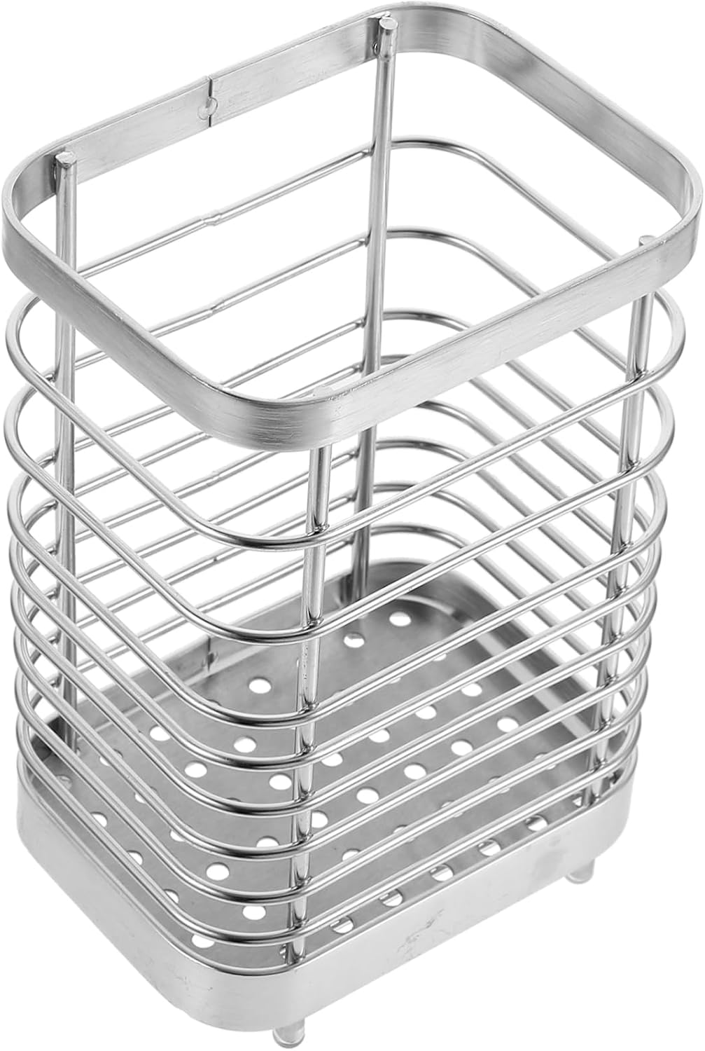 Wall Mounted Cutlery Holder Space Saving Utensil Organizer with Drainage Stylish Design for Kitchen Countertop Convenient Chopstick Storage Easy to Clean
