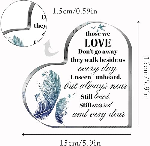 Miniatura 2 de Regalos de condolencias en forma de corazón de acrílico, regalo conmemorativo de duelo, decoraciones de recuerdo de pisapapeles, duelo fúnebre,