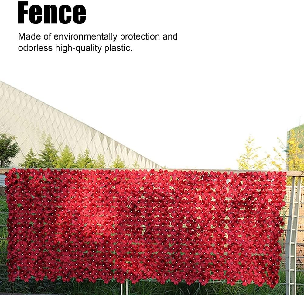 Artificial Flower Privacy Fence Roll Wall Landscaping Fence Privacy Fence Screen Outdoor Garden Backyard Balcony Fence (Color : Red Size : 0.5x3m) (Red 0.5x1m)