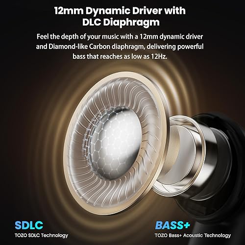 Miniatura 3 de TOZO NC20 Pro Auriculares inalámbricos con cancelación activa de ruido con pantalla táctil inteligente, audio LDAC de alta resolución, graves