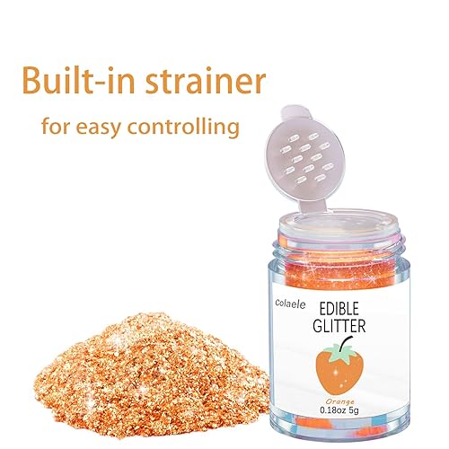Miniatura 8 de Colaele - Polvo de brillo comestible plateado para tartas y bebidas, 0.18 oz de polvo brillante de grado alimenticio metálico para decoración de