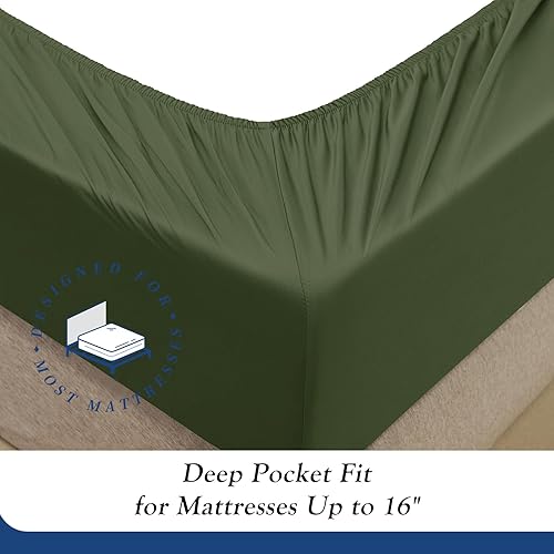 Miniatura 7 de YIYEA Sábanas de cama de tamaño individual, 100% viscosa orgánica derivada del bambú, sábanas refrescantes transpirables de 400 hilos de lujo para