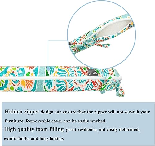 Miniatura 4 de Juego de 2 cojines para sillas de exterior, repelentes al agua, 16 x 17 pulgadas de ancho, cojines para sillas de patio con lazo, cojines de asiento