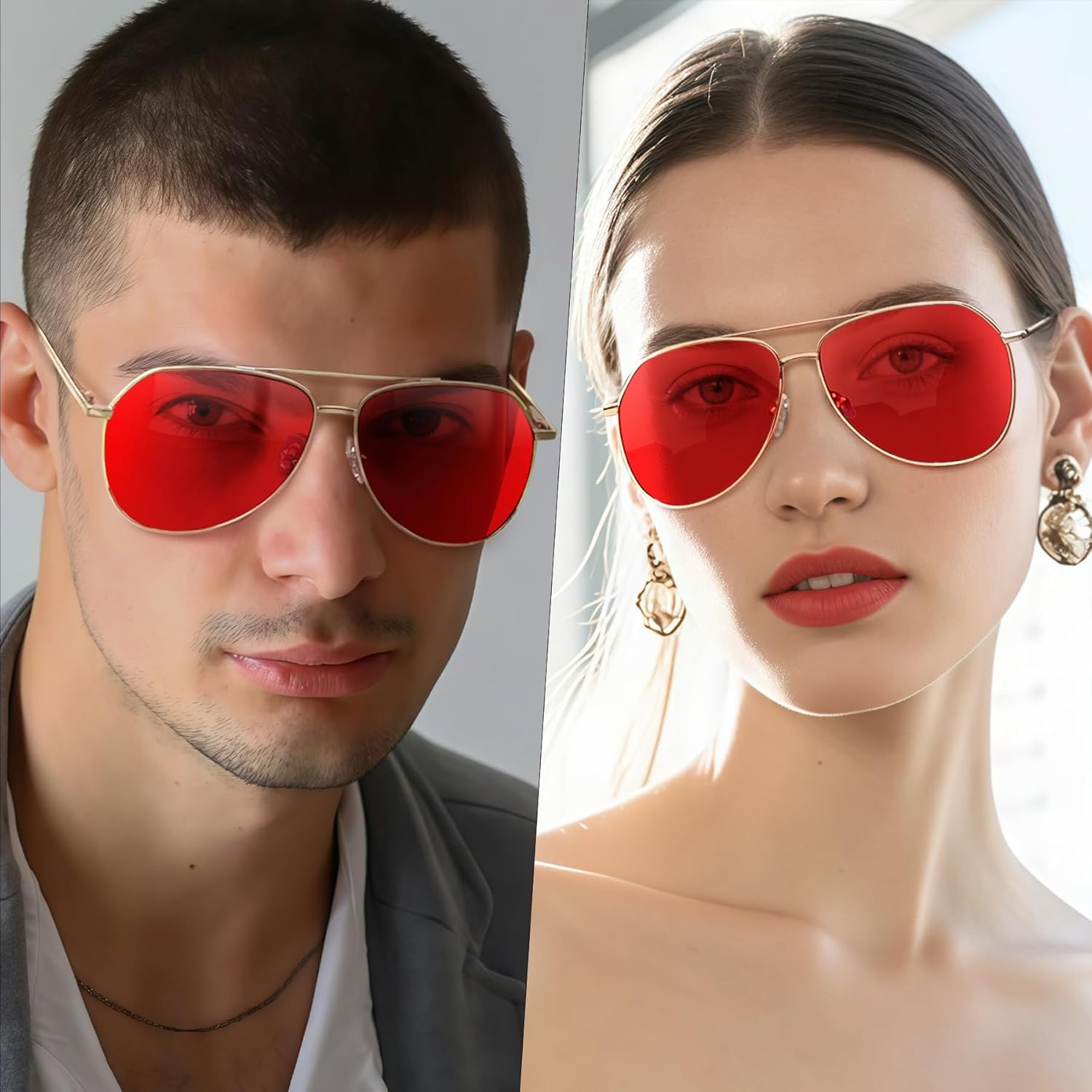 Joopin Polarized Metal Aviation Sunglasses Men, Classic Military Sun Glasses Women, Rectangle Shades UV400 Protection Costume - Image 2