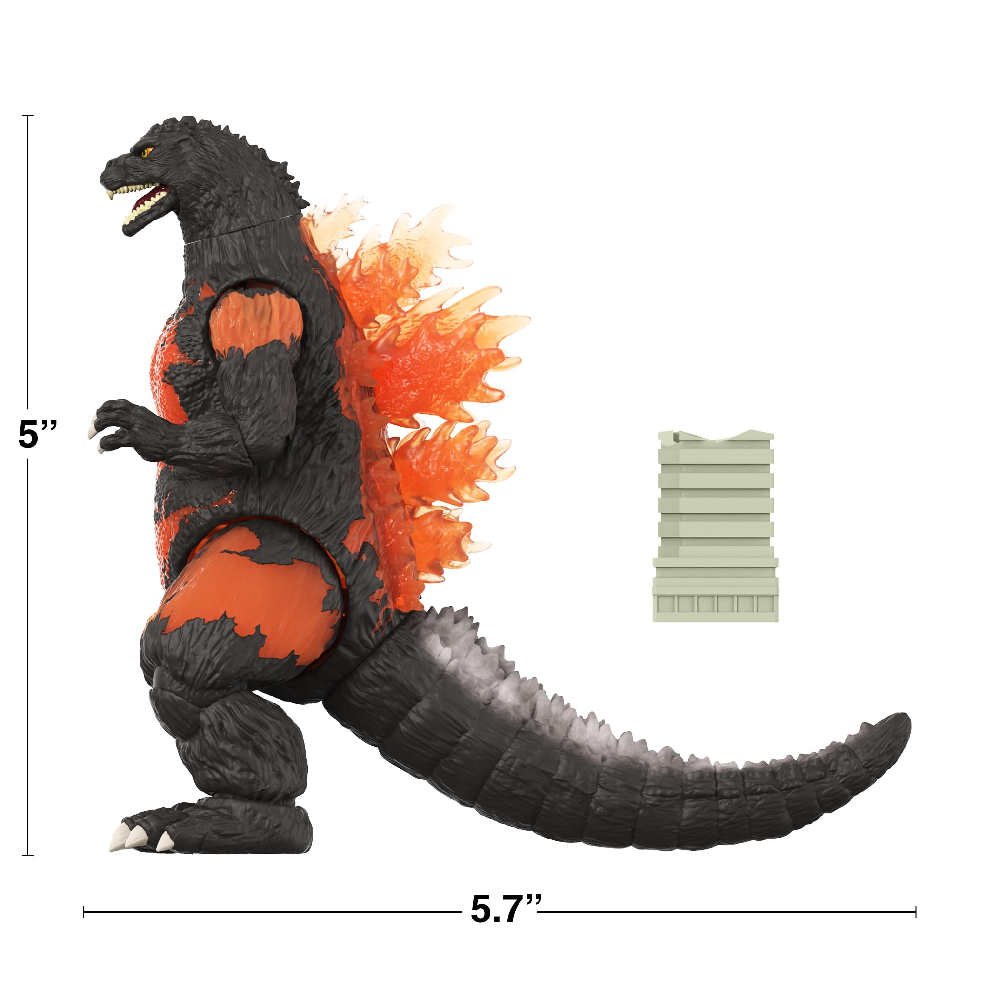 Super7 Super Kaiju Burning Godzilla (1995) - Action figure Toho Godzilla da 14 cm con accessorio - Film classico da collezione e giocattoli retrò