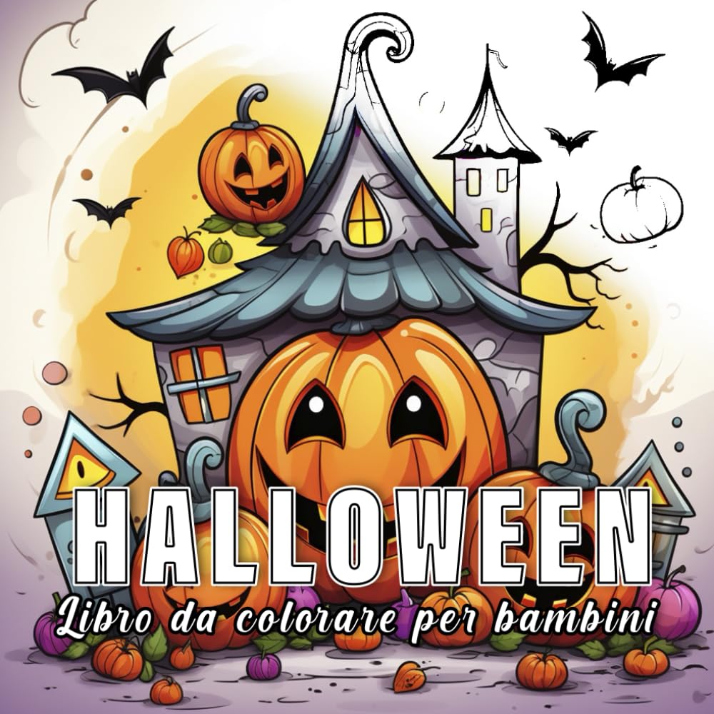 Halloween: libro da colorare per bambini con 60 schizzi di Halloween. (Piccoli Mondi)