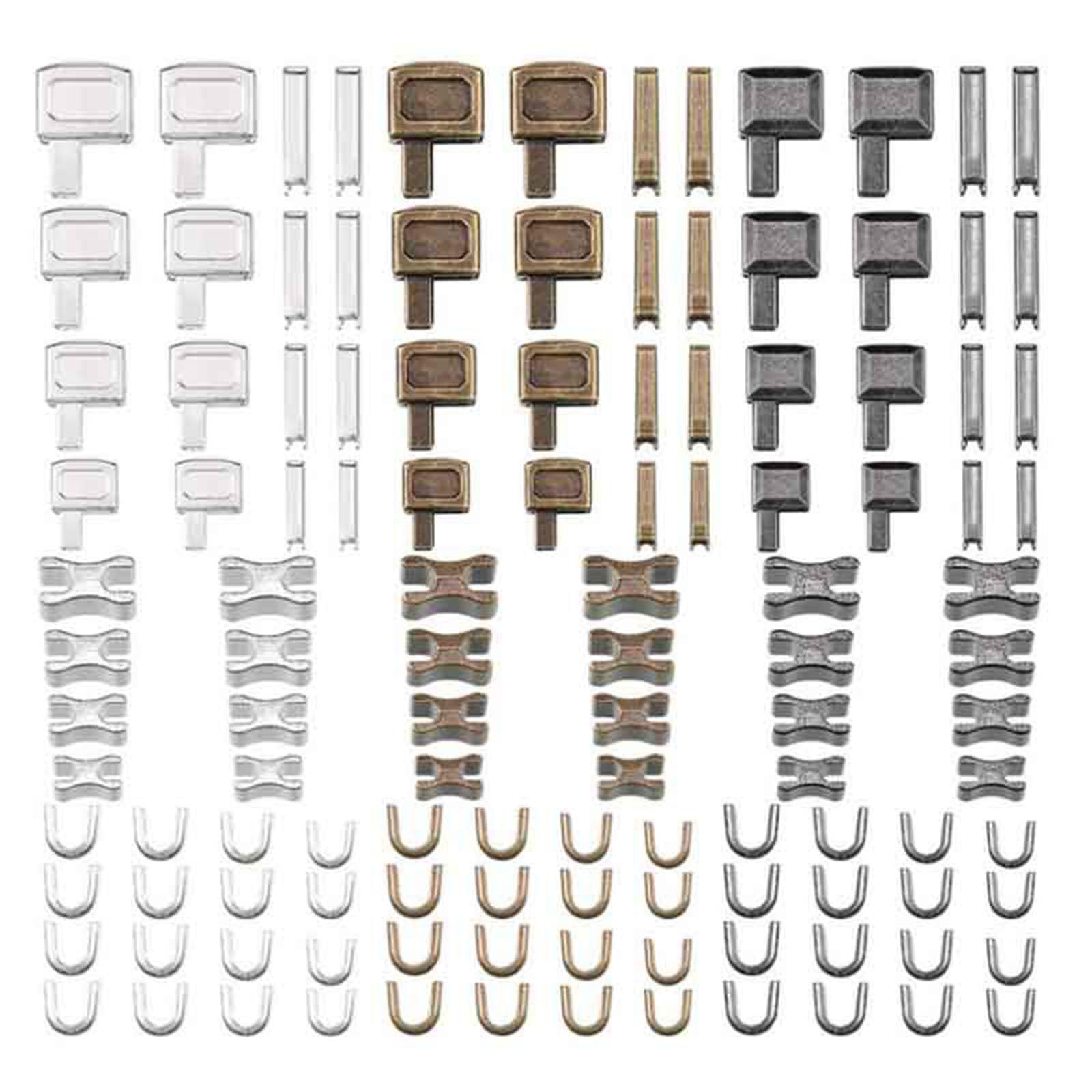 HGENAHGTF Zips Repair Set Insertion Pin Zippers Bottom Zippers Stopper Metal Head Sliders Retainer for Clothing Repair Metal