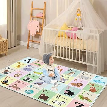 ABC Alphabet Rug Carpet for Kids, Educational Area Rugs for Classroom, Alphabet Animal Play Mat for Playroom and Bedroom (39x59In)