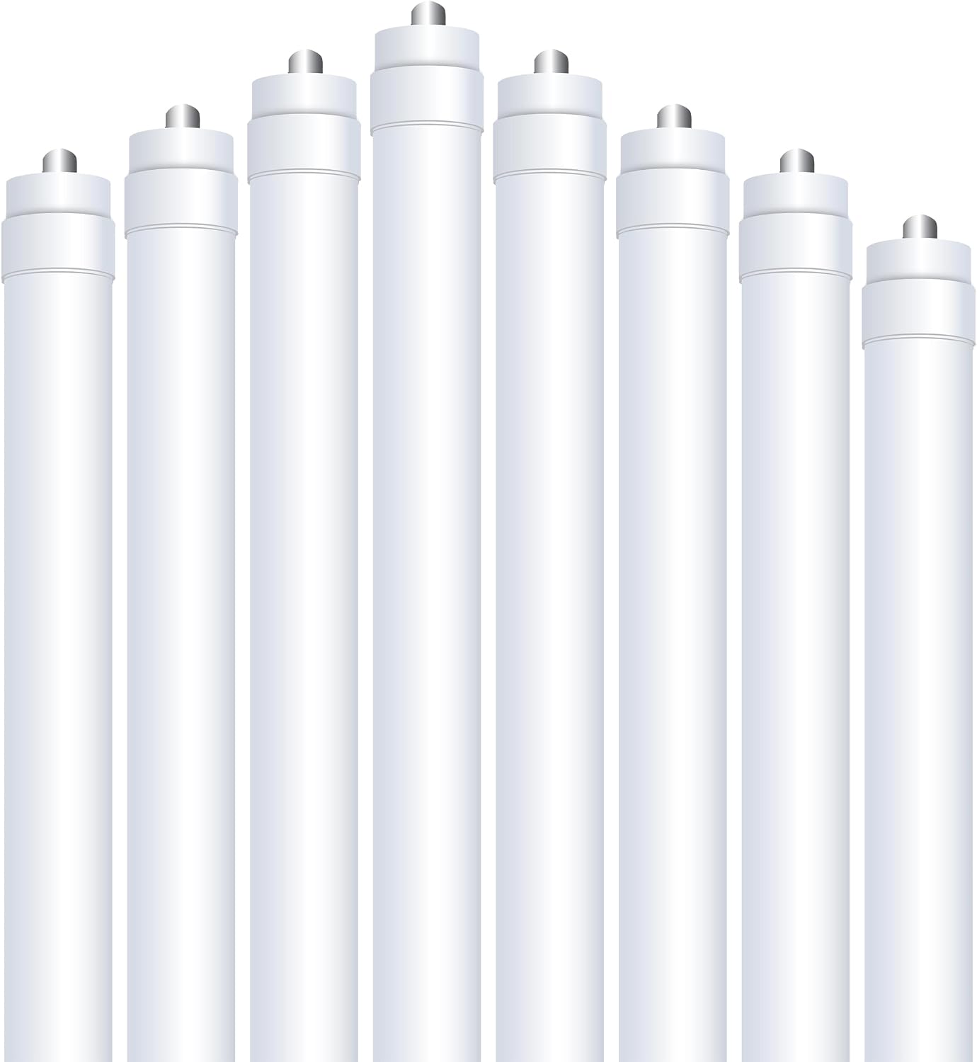 Feit Electric 8FT LED (4FT Tube Lights with Connectors to Make 8ft), Plug & Play, 44W (75W Equivalent), 4000K Cool White, 3200 Lumens, T8/T12 Replacement, Ballast Compatible, T96/841/LED/RP/8, 8 Pack