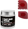 Culina Cast Iron Cleaning & Restoring Scrub | Removes Rust Without Scratching & Care Before Cleaning, Washing & Seasoning | 100% Natural | for Cast Iron Skillets, Pans & Cookware with scrapers