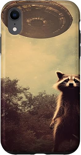 Vista 16 de iPhone 13 Pro Max Vintage alien raccoon UFO Alien Case