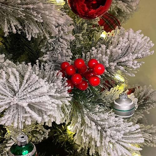 Miniatura 2 de 20 tallos de bayas rojas, 10.2 pulgadas, bayas de Navidad para árbol de Navidad, decoraciones de manualidades, vacaciones y decoración del hogar