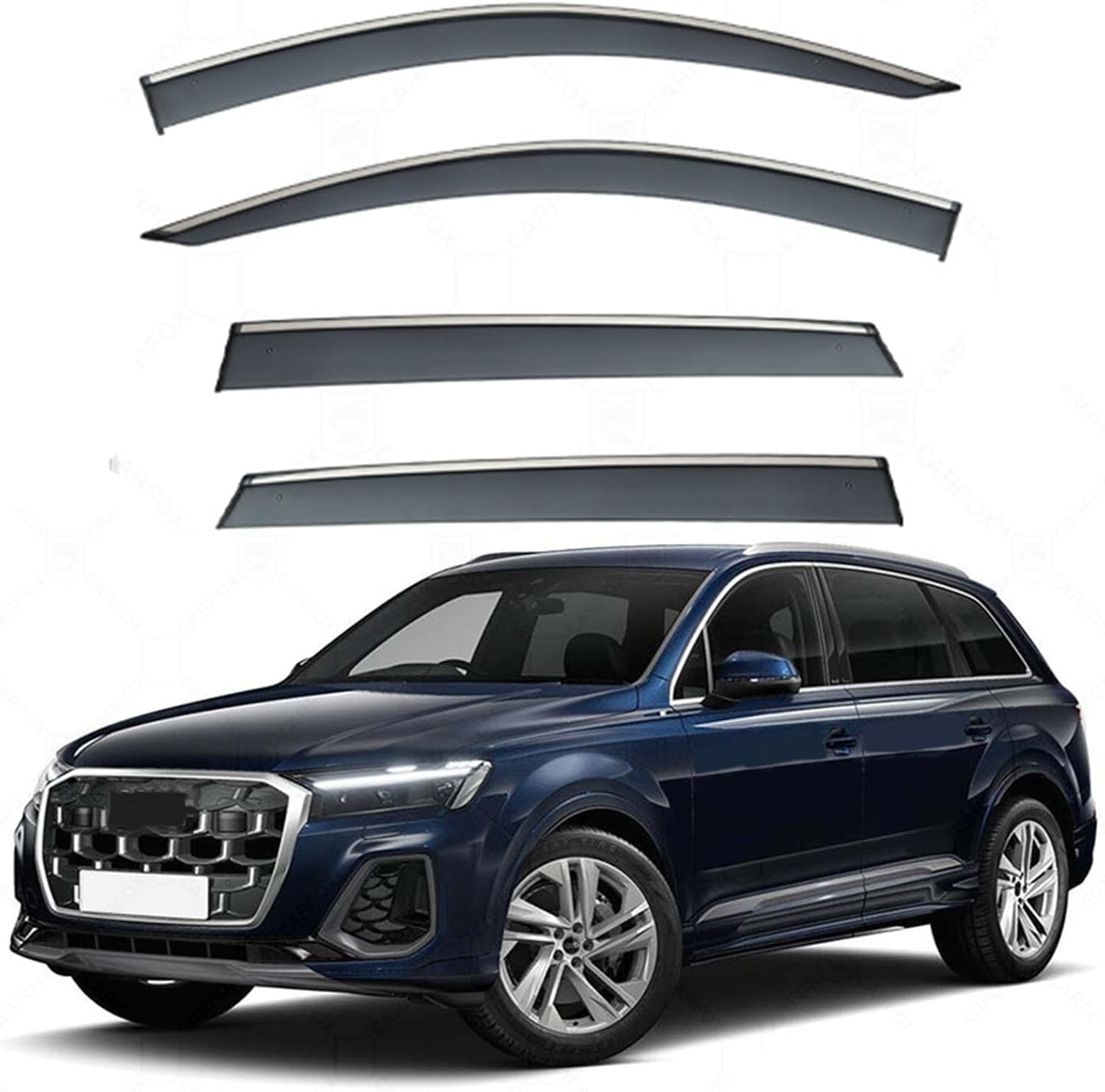 Vent Visors Compatible with Audi Q7 2016-2023 Window Visors Ventshade Deflectors Rain Guards Car Accessories