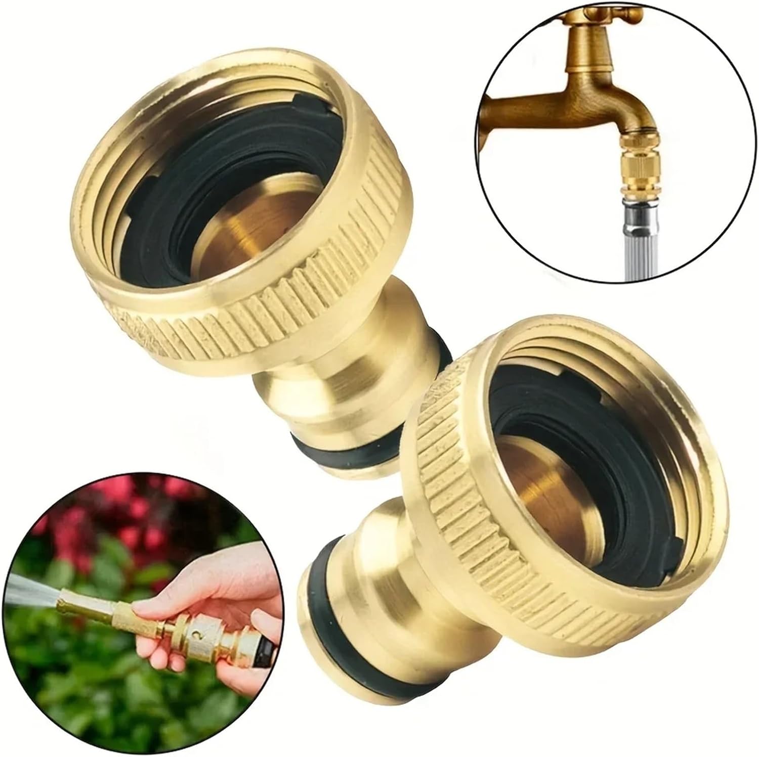 Expandable Garden Hose Repair Kit 8PCS Brass Water Hose Connectors Pipe Quick Coupler Adapter Garden Watering Irrigation Parts Tools
