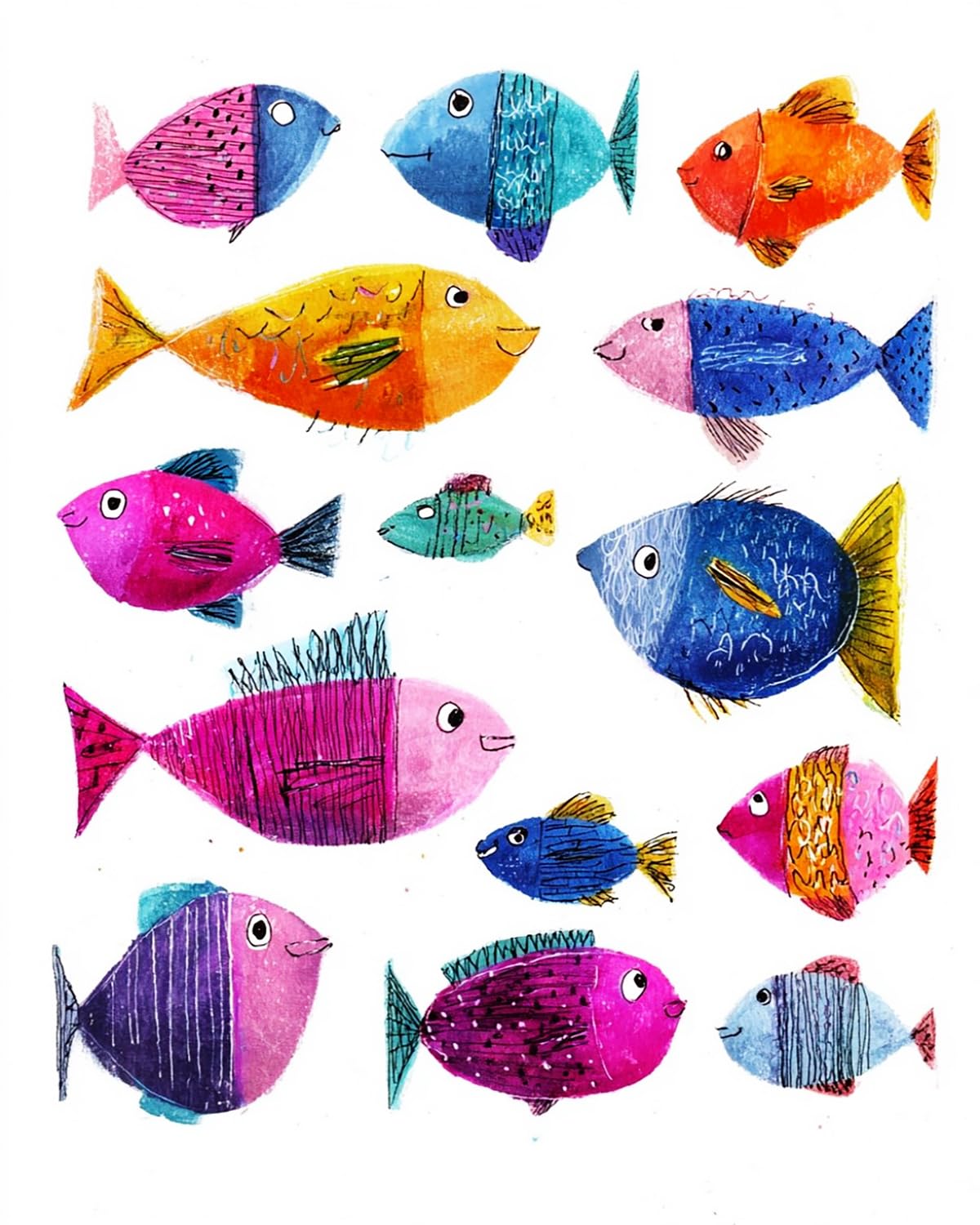 Liubaishi Multicolour Paint By Numbers For Adults, Colourful Fish Paradise, 40X50 Cm Acrylic Canvas Painting Kit