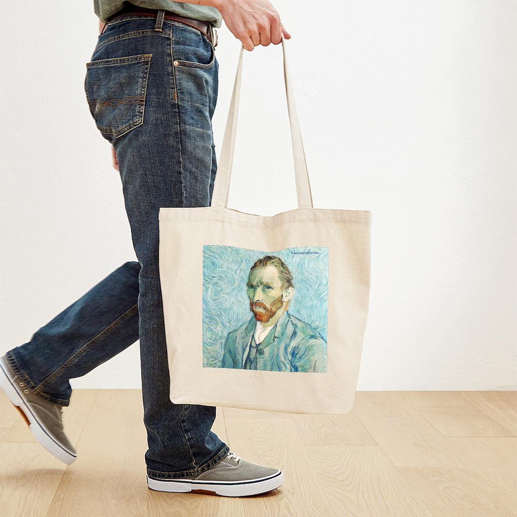 CafePress Van Gogh Irises Tote Bag – Natural Canvas Reusable Shopping Bag, Two Size Options - View #6