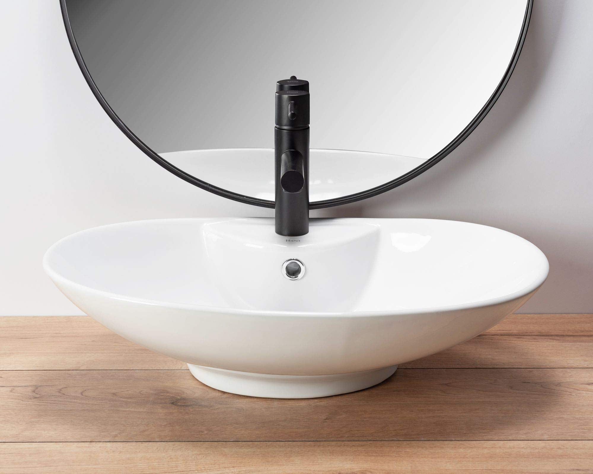 VBChome Waschbecken 59 x 39 cm Keramik Oval Waschtisch Handwaschbecken AUFSATZWASCHBECKEN WASCHSCHALE GÄSTE WC (RS2a)