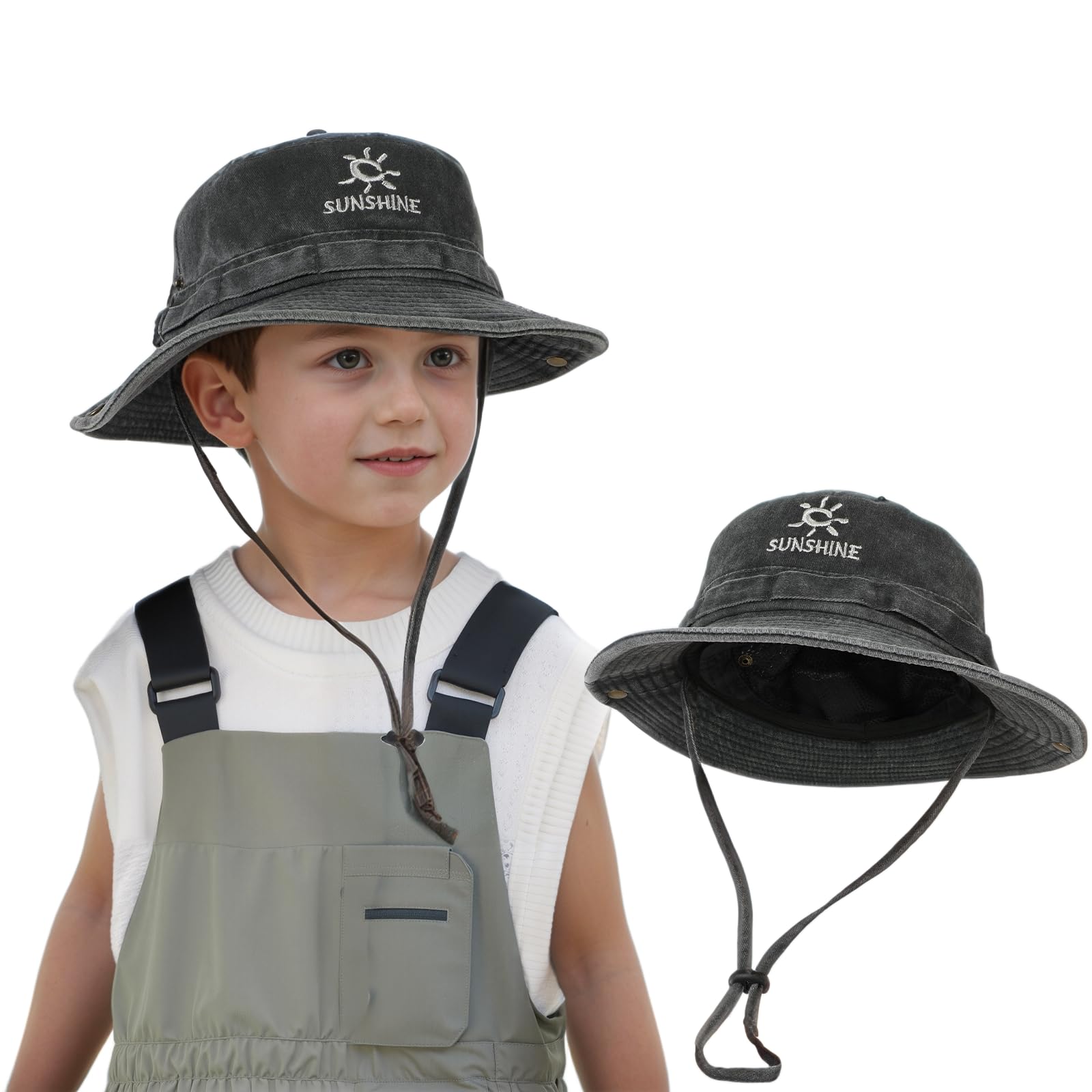 TAGVO Sombrero Explorador Niño Vintage, Sombrero Vaquero Unisex con Correa Ajustable para 2-3 Años, Sombrero Protección Solar para Playa & Aire Libre