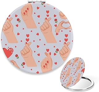 Mirror Compact, Finger Heart Makeup Mirror Tr...
