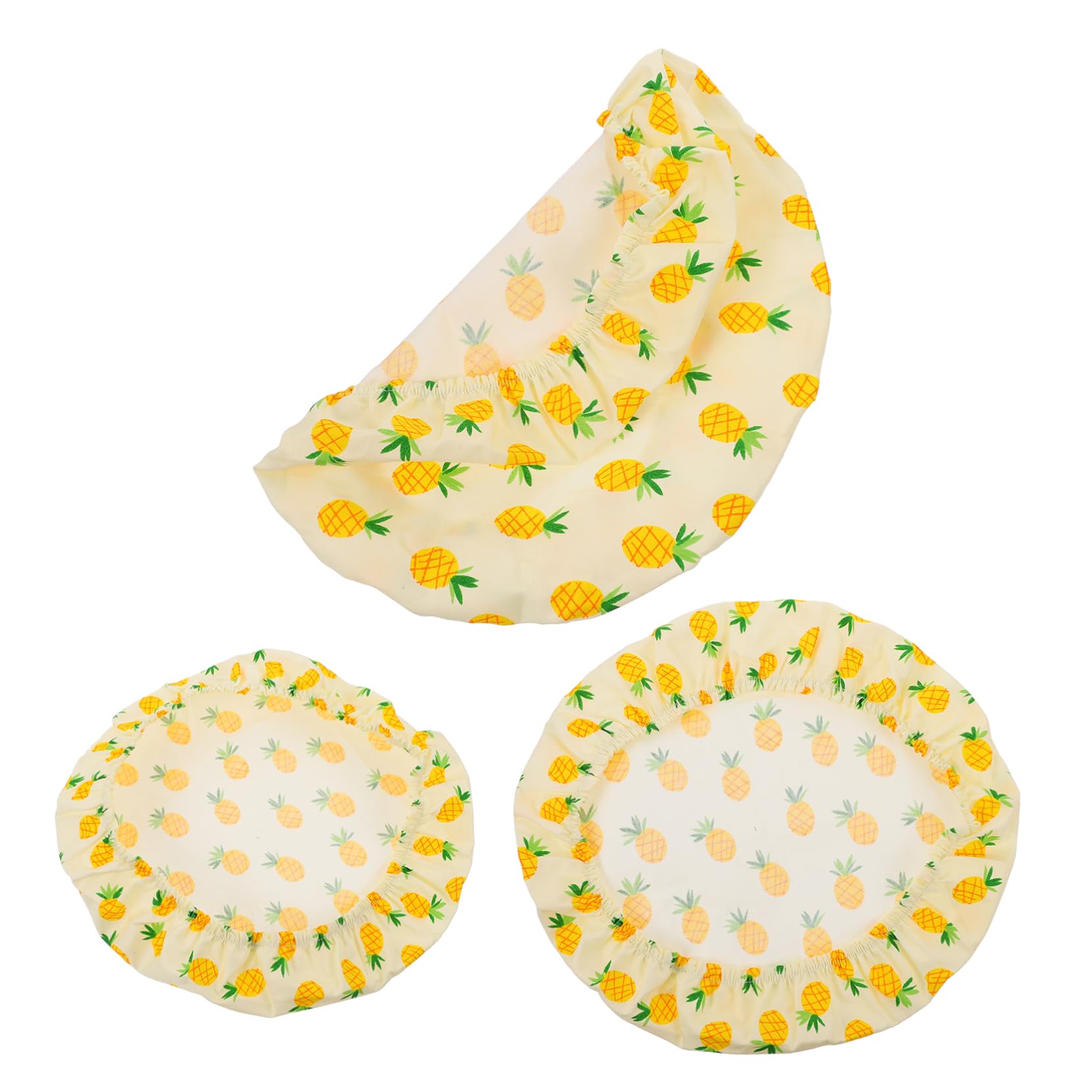 DOITOOL Schüsselabdeckungen 3 Stück Baumwolle mit Gummizug für Küche