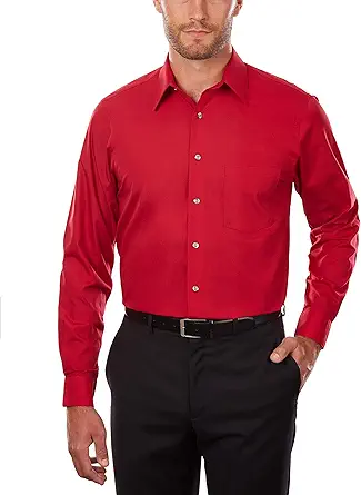 Van Heusen mens Tall Fit Dress Shirts Poplin