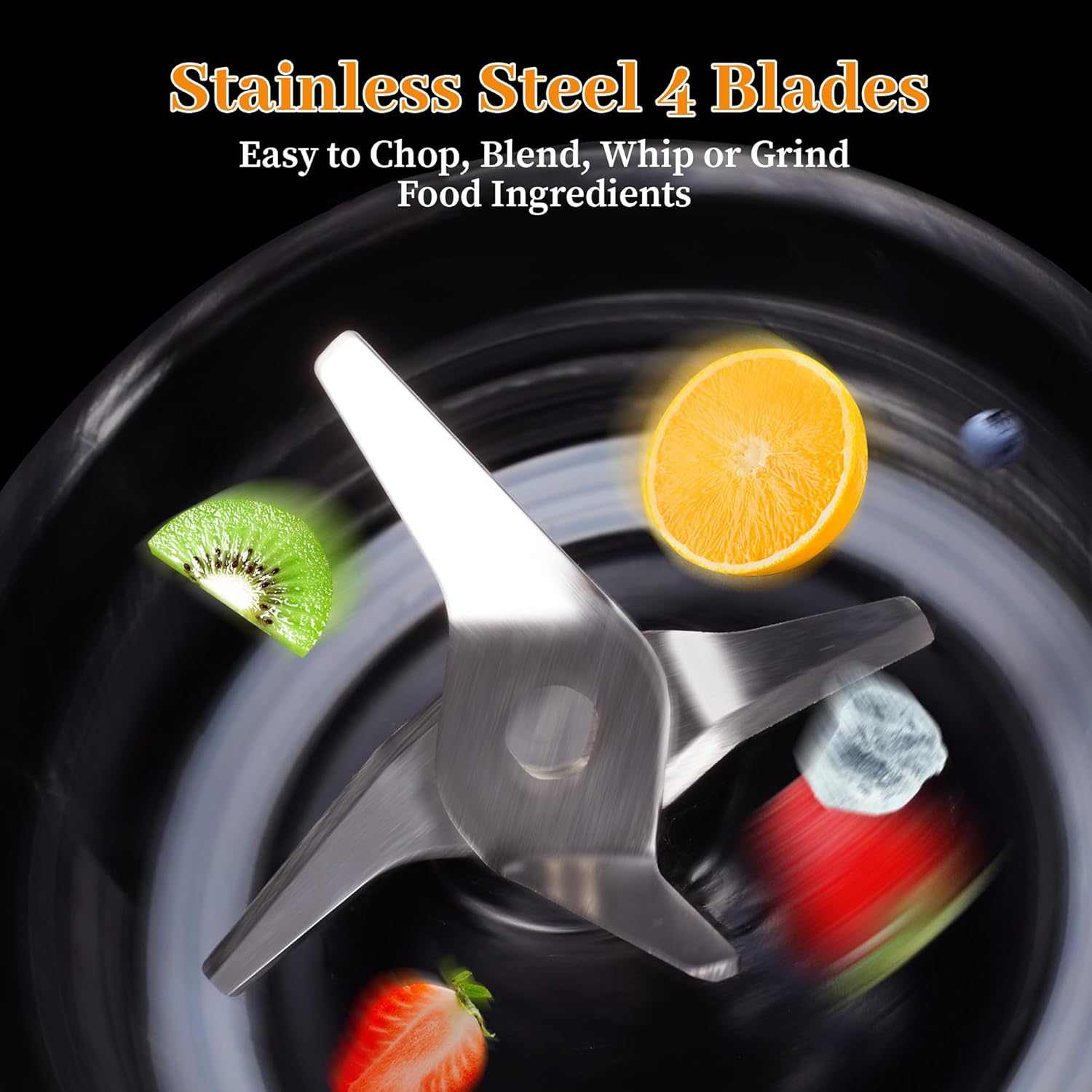 Kitchen Blender, 500W Countertop Blender with 52oz Plastic Jar for Smoothies Milkshake Desserts Nut Butter, Cocktails Sauces (White) - Image 4