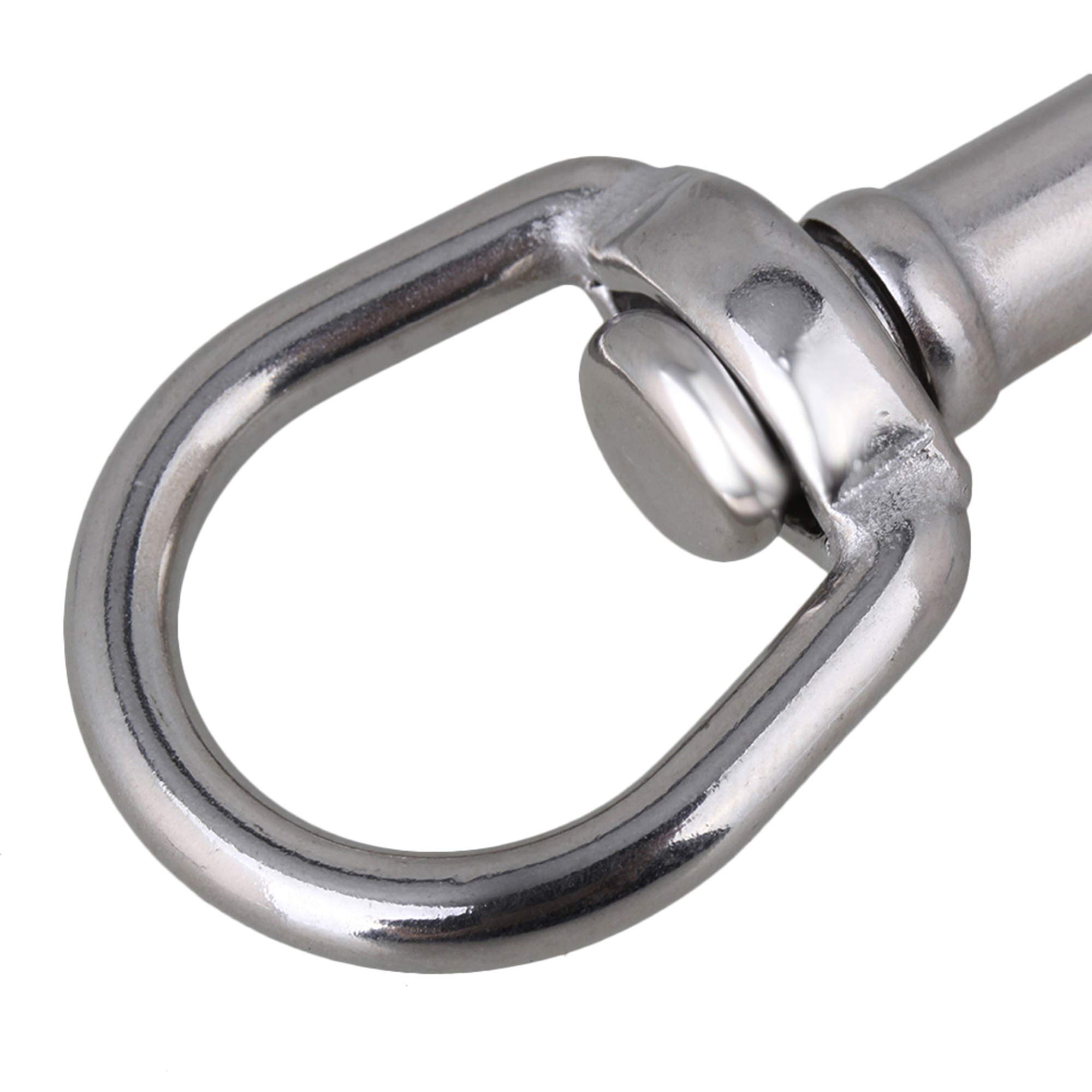 Oeil Rond Pivotant Boulon Crochet Porte-Cl¨¦ Acier Inoxydable 90mm Argent Lot de 20