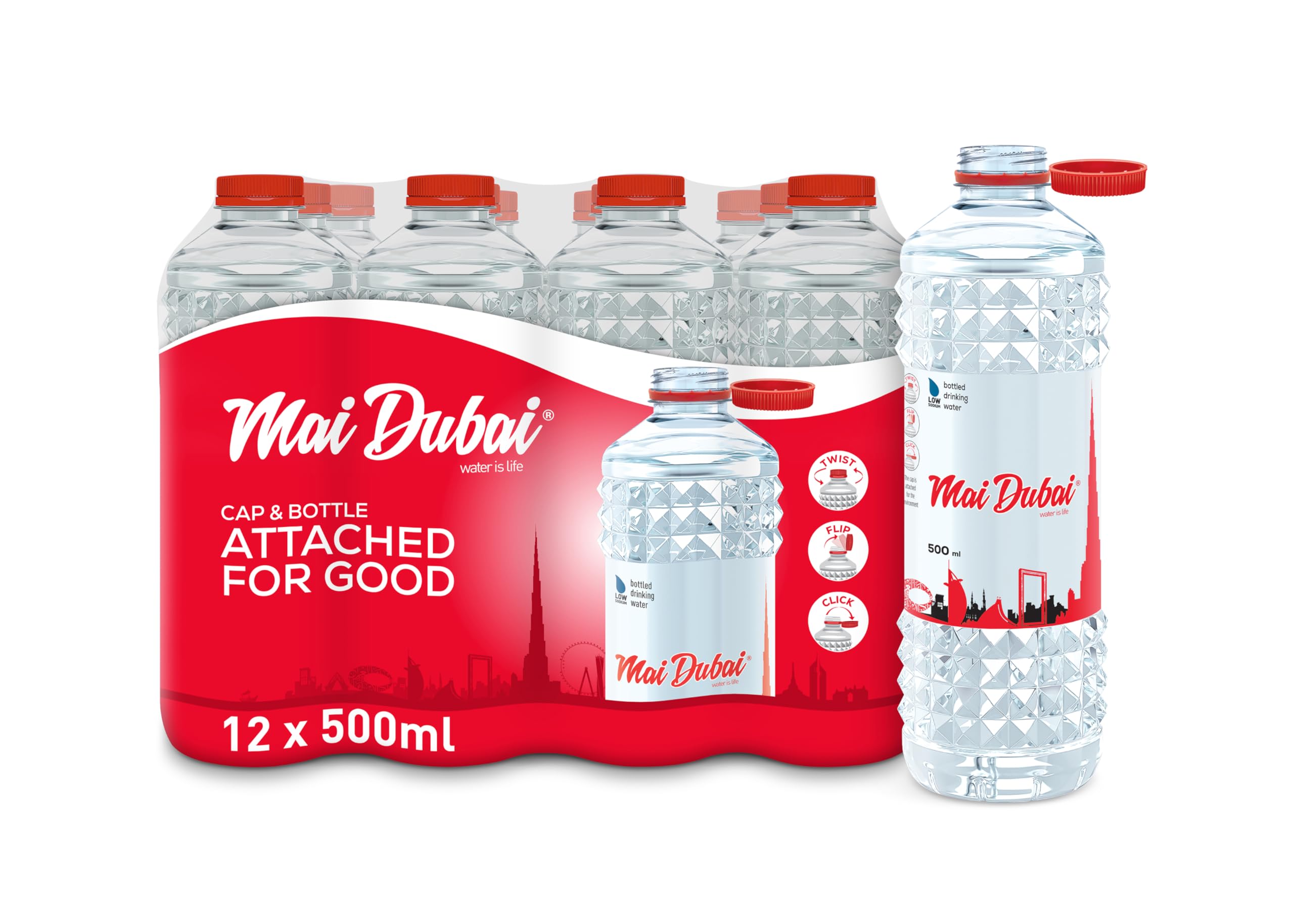 Mai Dubai Bottled Water, 12 X 500 ml