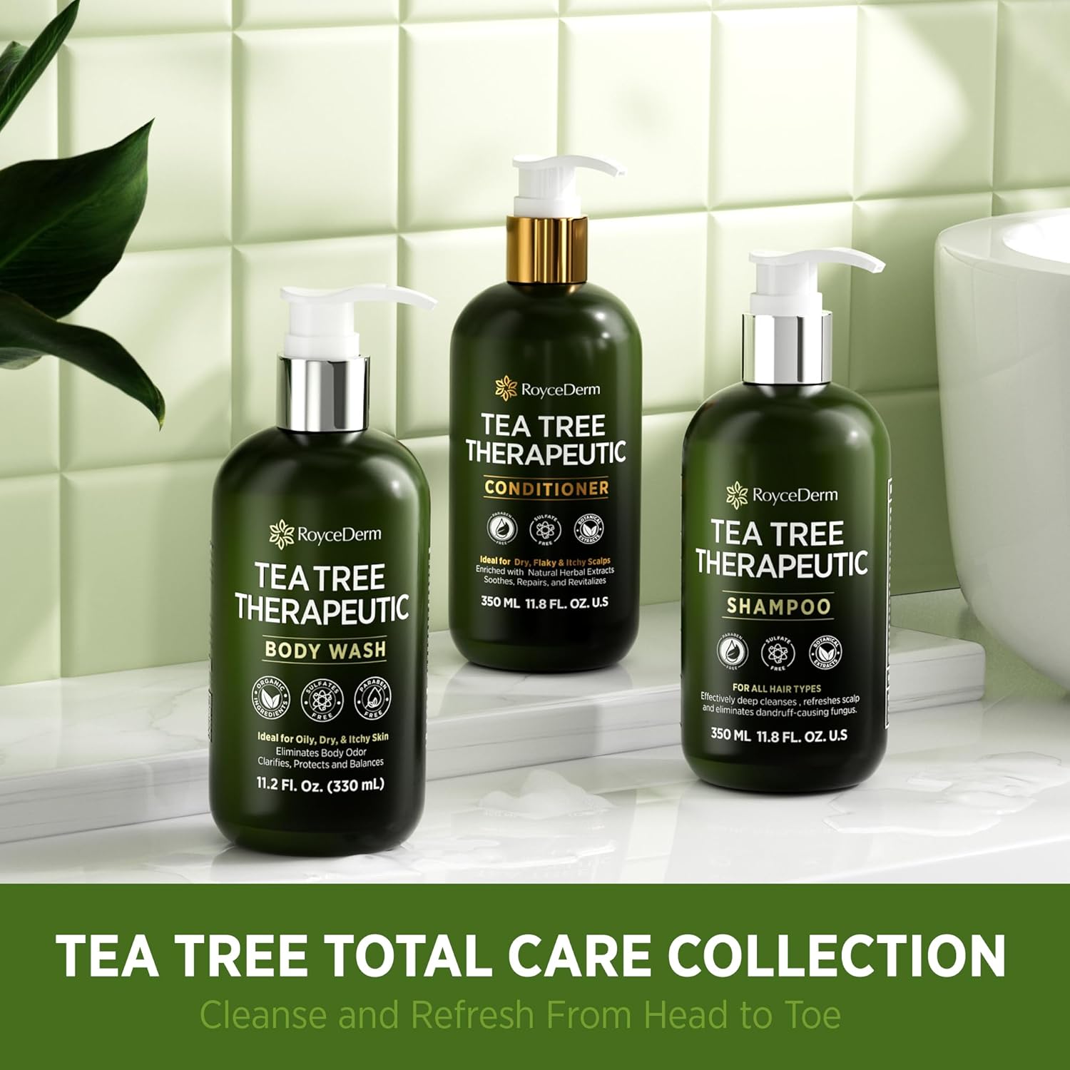 Roycederm Tea Tree Therapeutic Body Wash & Soap – Antibacterial Body Wash Odor Control Cleanser for Oily, Dry & Itchy Skin – Made in USA, 11.8 fl oz - Image 7