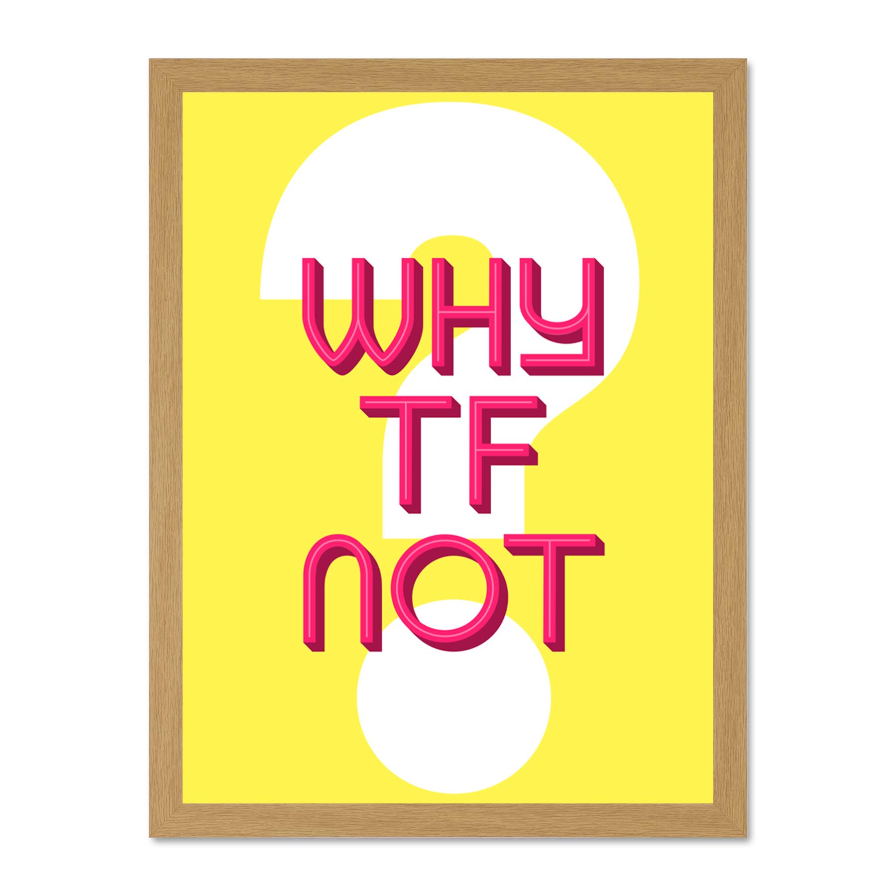 Wee Blue Coo Why TF Not Question Large Framed Art Print Wall Poster 18x24 inch