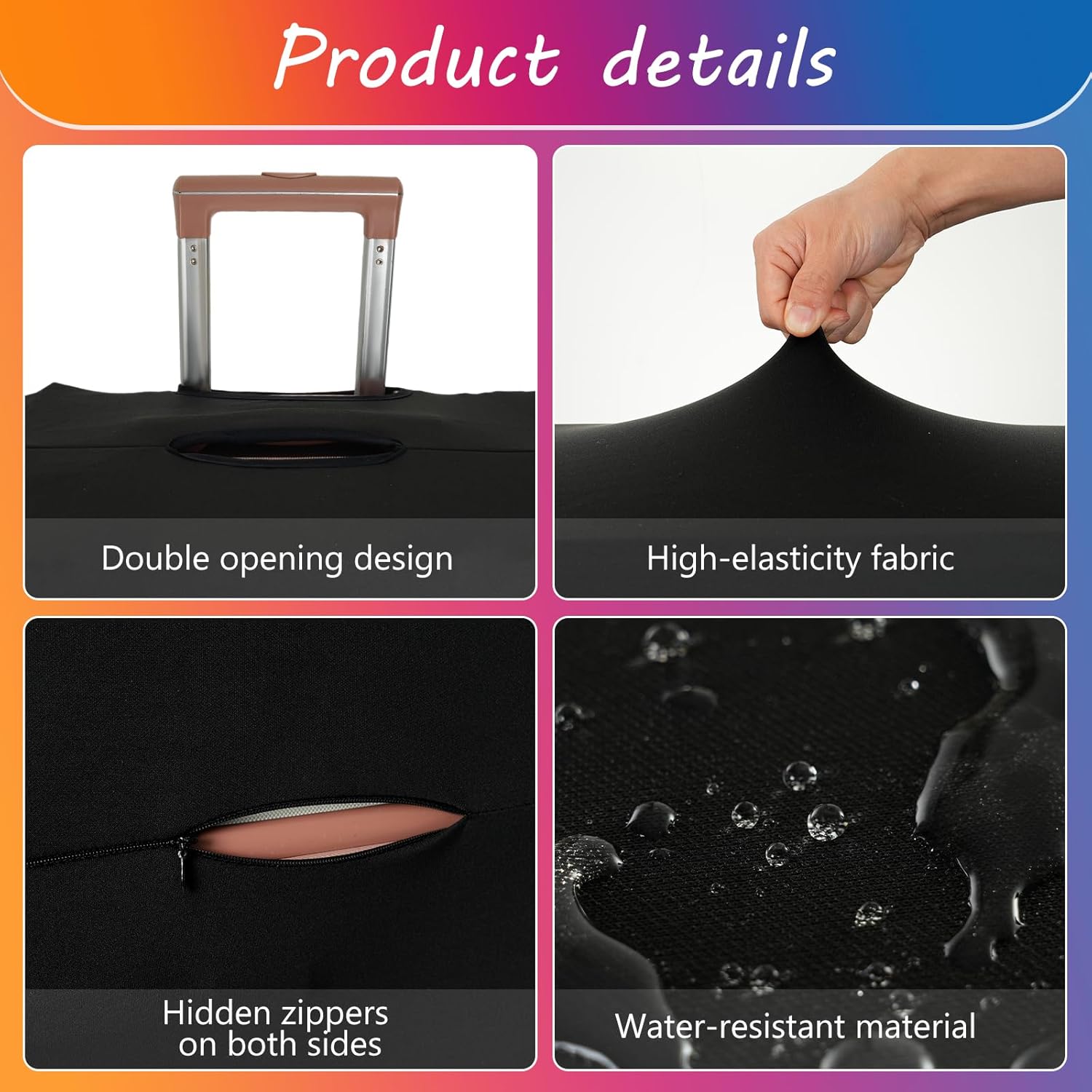 Customized luggage covers—make your luggage unforgettable! Add your own photo/name/text; double-sided washable travel cover (L(26-28 in))