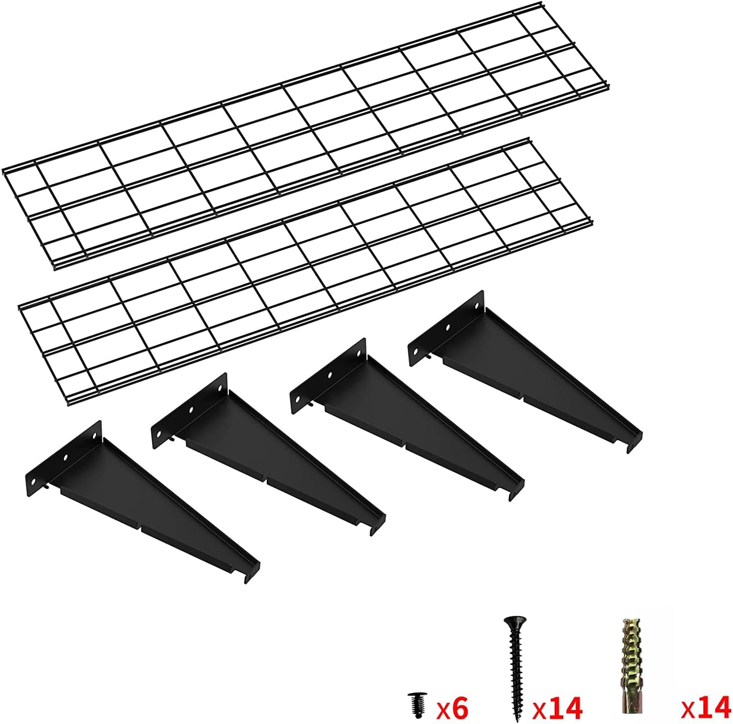 2 Pack Garage Metal Shelving 1×4ft 12-inch-by-48-inch Wall Mounted Shelf Garage Storage Rack Heavy Duty, Black : Tools & Home Improvement