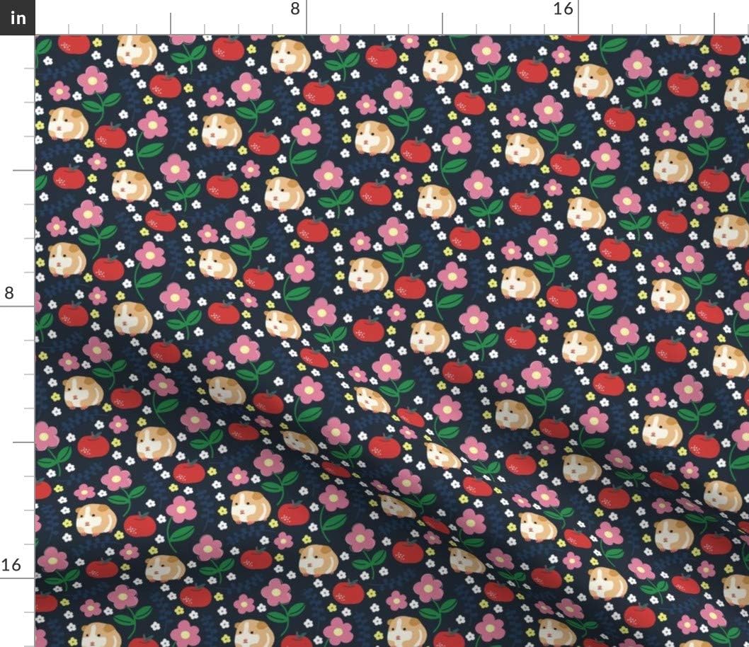 Spoonflower Fabric - Guinea Pigs Apples School Fruit Animal Printed on Petal Signature Cotton Fabric by The Yard - Sewing Quilting Apparel Crafts Decor