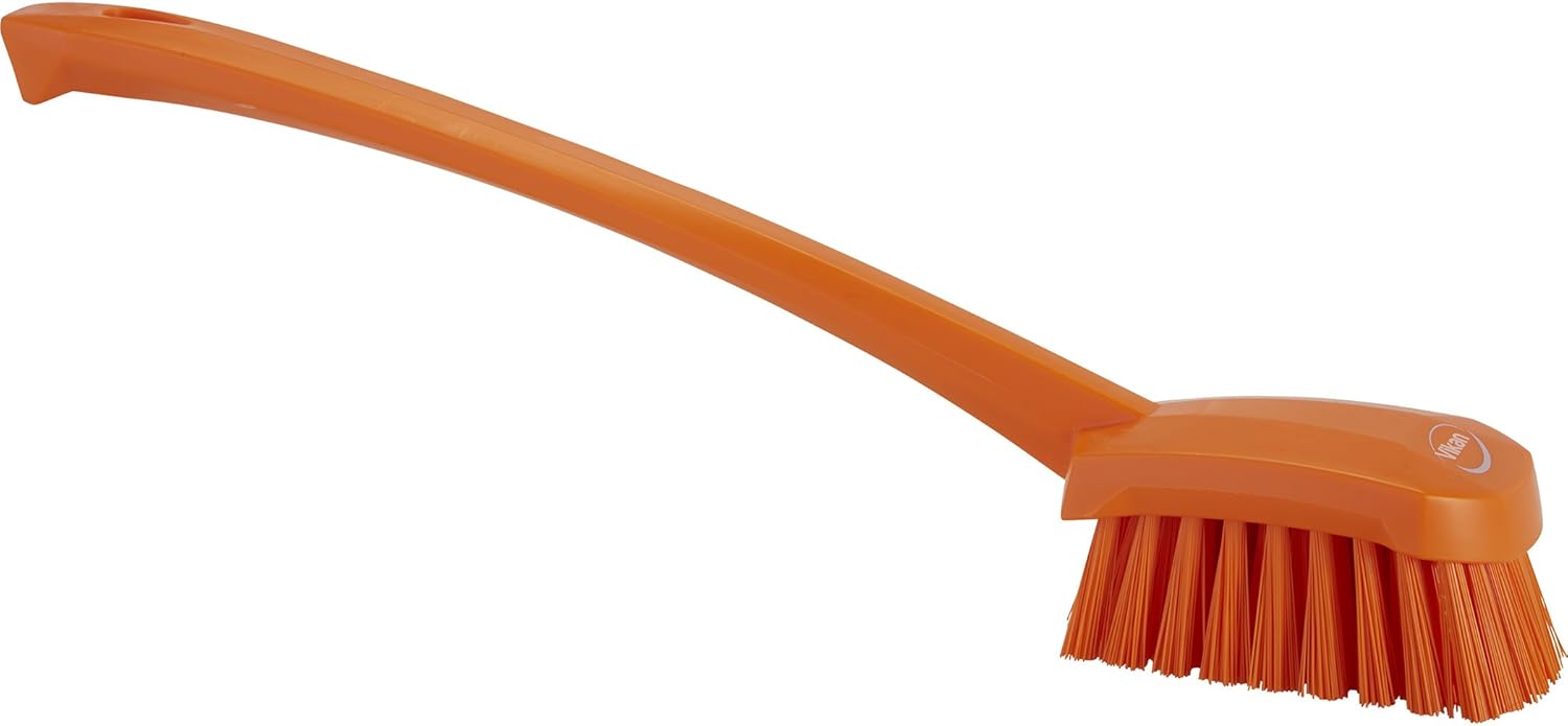 Vikan 41867 Brush,Washing,Stiff,15.75",PP/PBT,Orange