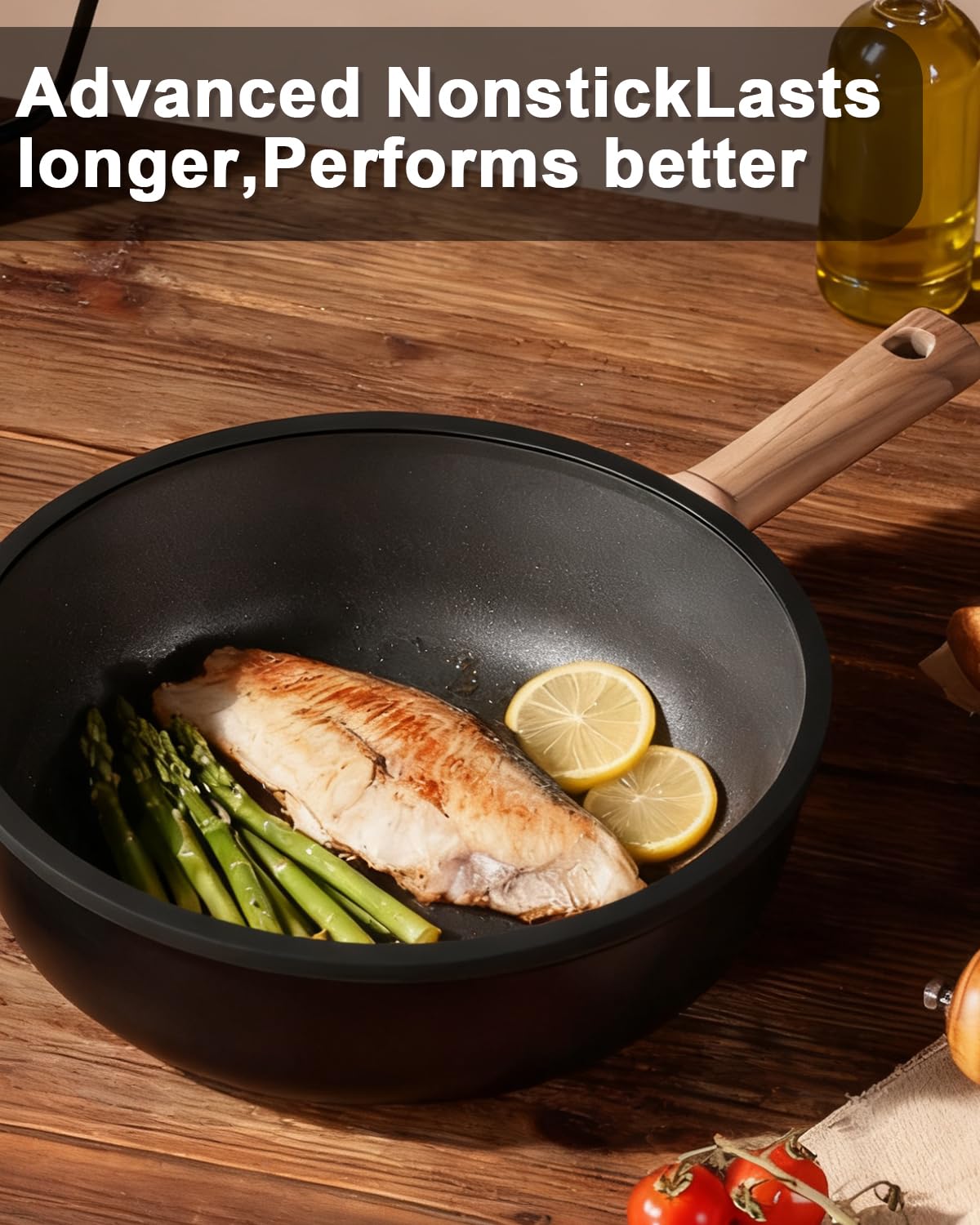 Bateria de Cocina Y Sartenes Induccion, Sarten Ceramica Con Tapas, Antiadherentes, Sin Ptfe Y Pfoa, Sartenes Ceramica Para Todas Las Cocinas